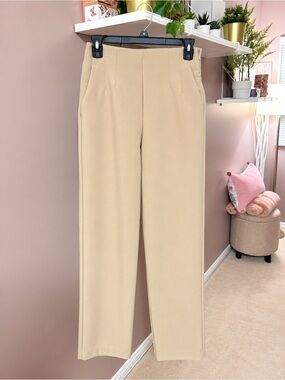 Dynamite Tailored High-Rise Straight Pants - Beige